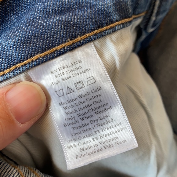 Everlane High Rise Straight Jeans - Picture 3 of 5